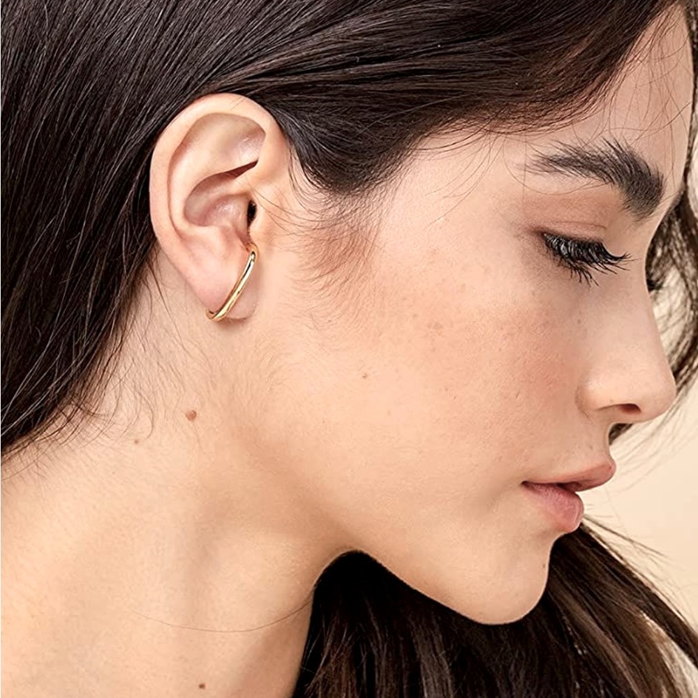 14K Gold Modern Ear Cuffs